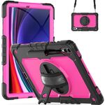 Custodia per tablet Samsung Galaxy Tab S9+ / S8+ in silicone + PC (nero + rosa rossa)