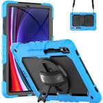 Custodia per tablet Samsung Galaxy Tab S9+ / S8+ in silicone + PC (azzurro + nero)