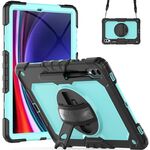 Per Samsung Galaxy Tab S9+ / S8+ Custodia in silicone + tablet PC (nero + azzurro)