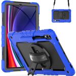 Custodia per tablet Samsung Galaxy Tab S9+ / S8+ in silicone + PC (blu scuro + nero)
