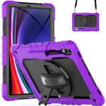 Custodia per Samsung Galaxy Tab S9+ / S8+ in silicone + tablet PC (viola + nero)