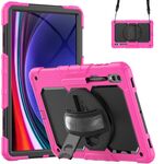 Per Samsung Galaxy Tab S9 Ultra / S8 Ultra Silicone + custodia per tablet PC (rosa rossa + nero)