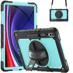 Per Samsung Galaxy Tab S9 Ultra / S8 Ultra Silicone + custodia per tablet PC (nero + azzurro)