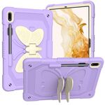 Custodia rigida per tablet Samsung Galaxy Tab S9 Butterfly Kickstand Heavy Duty (beige + viola raro)