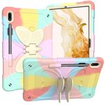 Per Samsung Galaxy Tab S9 Butterfly Kickstand Custodia per tablet robusta e resistente (colorato oro rosa)