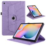 Per Samsung Galaxy Tab S6 Lite P610 Custodia Smart Tablet in pelle con rotazione in rilievo Tree Life (viola)