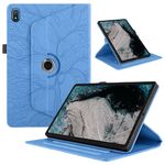 Per Nokia T20 10.4 2021 Custodia per tablet in pelle con rotazione in rilievo Tree Life (blu)