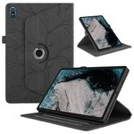 Per Nokia T20 10.4 2021 Custodia per tablet in pelle con rotazione in rilievo Tree Life (nero)