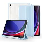 Per Samsung Galaxy Tab S9 Custodia per tablet in pelle acrilica 3 pieghevoli (blu ghiaccio)