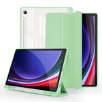 Per Samsung Galaxy Tab S9 Custodia per tablet in pelle acrilica 3 pieghevoli (verde)