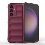 Per Samsung Galaxy S23 FE 5G Magic Shield TPU + custodia per telefono in flanella (vino rosso)