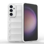 Per Samsung Galaxy S23 FE 5G Magic Shield TPU + custodia per telefono in flanella (bianca)