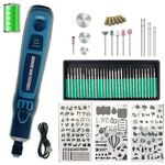 Kit mini smerigliatrice elettrica ricaricabile 55 in 1. Strumento per manicure trapano elettrico in miniatura regolabile a 3 velocità