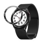 Per Samsung Galaxy Watch6 Classic 47mm Telaio protettivo con anello in acciaio stile A Smart Watch (nero)