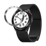 Per Samsung Galaxy Watch6 Classic 47mm Cornice protettiva con anello in acciaio stile A Smart Watch (Argento)