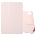 Per Huawei MatePad 2023 / Air 11.5 Custodia tablet in pelle 3 pieghevoli in tinta unita (rosa chiaro)