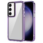 Per Samsung Galaxy S23 5G Custodia per telefono antiurto in acrilico trasparente + TPU (viola trasparente)