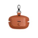 Custodia protettiva per auricolari TWS in pelle Sony WF-1000XM4 con gancio (marrone chiaro)