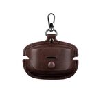 Custodia protettiva per auricolari TWS in pelle Sony WF-1000XM4 con gancio (marrone scuro)