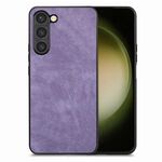 Per Samsung Galaxy S23+ 5G Custodia per telefono con cover posteriore per PC in pelle vintage (viola)