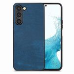 Per Samsung Galaxy S22 5G Custodia per telefono con cover posteriore per PC in pelle vintage (blu)