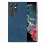 Per Samsung Galaxy S22 Ultra 5G Custodia per telefono con cover posteriore per PC in pelle vintage (blu)