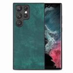 Per Samsung Galaxy S22 Ultra 5G Custodia per telefono con cover posteriore per PC in pelle vintage (verde)