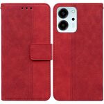 Custodia per telefono in pelle goffrata geometrica per Honor 80 SE (rossa)