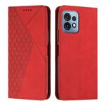 Per Motorola Moto X40/X40 Pro/Edge + 2023 Diamond Pattern Splicing Skin Feel custodia magnetica per telefono (rosso)