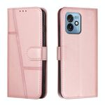 Per Motorola Moto G 5G 2023 Custodia per telefono in pelle con fibbia in vitello cucito (oro rosa)