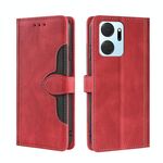 Custodia per cellulare in pelle con fibbia magnetica per Honor X7A Skin Feel (rosso)