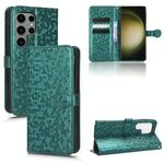 Custodia in pelle per Samsung Galaxy S23 Ultra 5G a nido d'ape (verde)