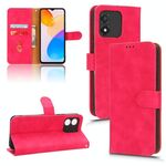 Per Honor X5 Skin Feel Custodia magnetica in pelle con vibrazione (rosa rossa)