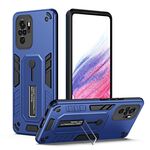 Per Xiaomi Redmi Note 10 4G / 10S Variety Brave Armor Custodia per telefono con anello per dito (blu)