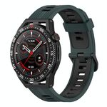 Per Huawei Watch GT 3 SE 22mm Cinturino in silicone a strisce bicolore (verde oliva nero)