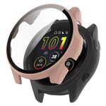 Per Garmin Forerunner 265 PC + custodia protettiva per orologio integrata con pellicola in vetro temperato (rosa sakura)