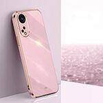 Per OPPO Reno8 T 5G XINLI custodia per telefono in TPU placcato con bordo dritto 6D (viola ciliegia)