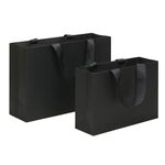 Borsa a mano in carta kraft nera, taglia: L