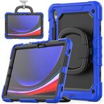 Per Samsung Galaxy S9 Custodia per tablet PC ibrida in silicone tipo D con supporto per maniglia (blu)