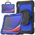 Per Samsung Galaxy S9 Custodia per tablet PC ibrida in silicone tipo D con supporto per maniglia (PC blu)