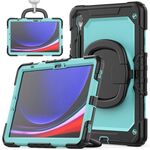 Per Samsung Galaxy S9 Custodia per tablet PC ibrida in silicone tipo D con supporto per maniglia (PC azzurro)