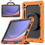Per Samsung Galaxy S9+ Custodia per tablet PC ibrida in silicone tipo D con supporto per maniglia (arancione)