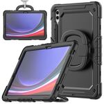 Per Samsung Galaxy S9+ Custodia per tablet PC ibrida in silicone tipo D con supporto per maniglia (nero)