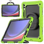 Per Samsung Galaxy S9+ Custodia per tablet PC ibrida in silicone tipo D con supporto per maniglia (giallo verde)