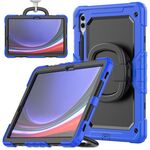 Per Samsung Galaxy S9+ Custodia per tablet PC ibrida in silicone tipo D con supporto per maniglia (blu)