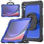 Per Samsung Galaxy S9+ Custodia per tablet PC ibrida in silicone tipo D con supporto per maniglia (PC blu)