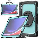 Per Samsung Galaxy S9+ Custodia per tablet PC ibrida in silicone tipo D con supporto per maniglia (PC azzurro)
