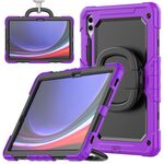 Per Samsung Galaxy S9+ Custodia per tablet PC ibrida in silicone tipo D con supporto per maniglia (viola)