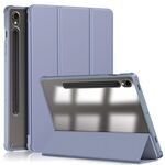 Per Samsung Galaxy Tab S9 Custodia per tablet in pelle intelligente 3 pieghevoli in acrilico (viola lavanda)