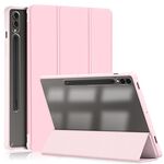 Per Samsung Galaxy Tab S9+ Custodia per tablet in pelle intelligente 3 pieghevoli in acrilico (rosa)